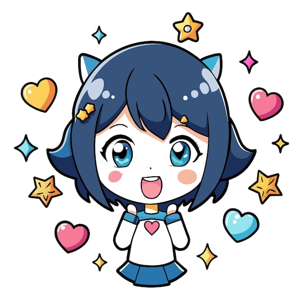 頭にハートを乗せた女の子