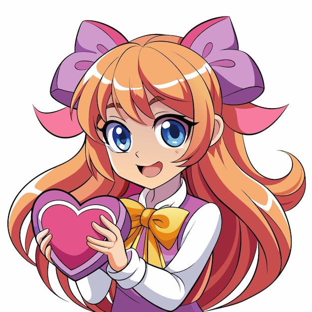 a girl with a heart that says quot hello kitty quot