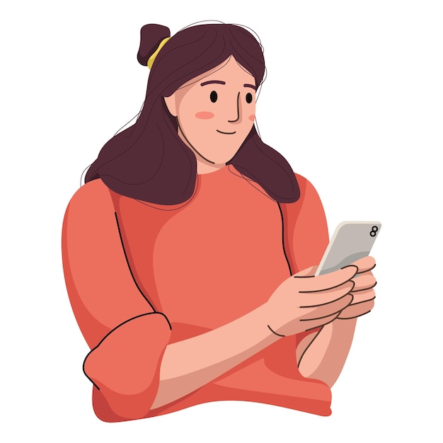 携帯電話を持った女の子