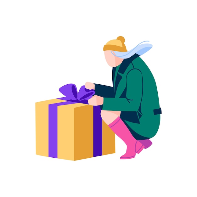 Girl with huge box with bow