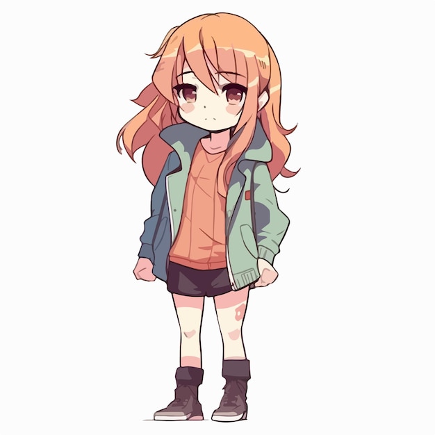 Anime Girl Orange hair