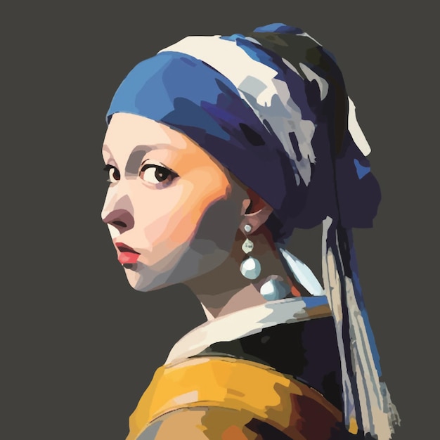 Vector girl with a pearl earring