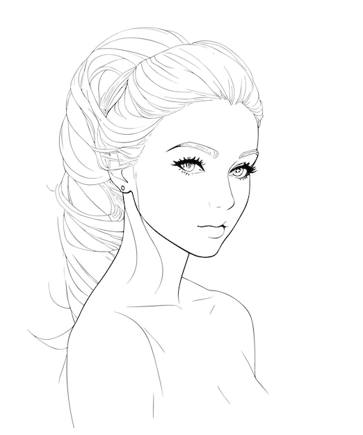 A girl with a ponytail
