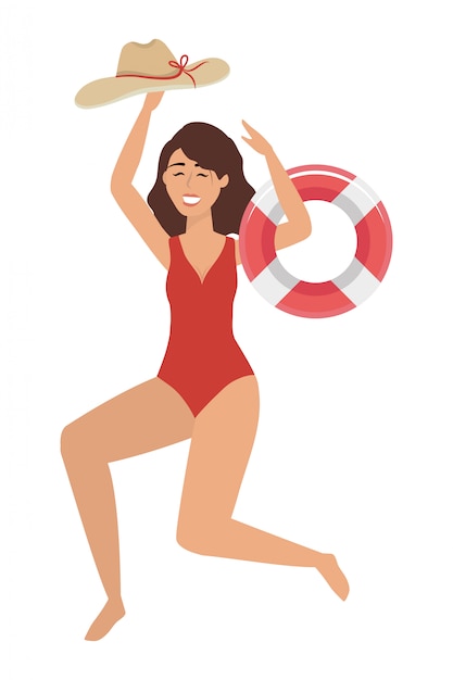 Vector girl with swim wear