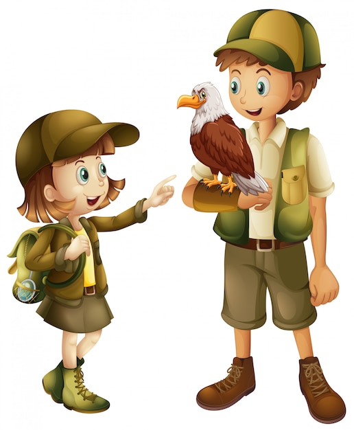 Vector girl with zoo keeper character