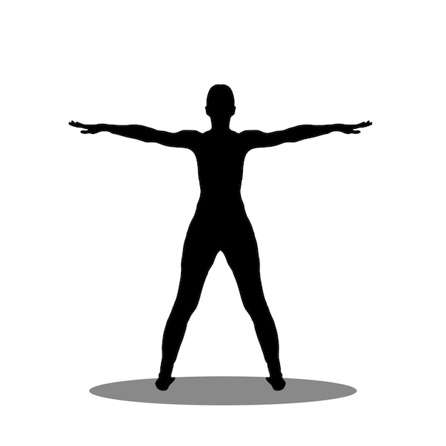 Vector girl yoga silhouette