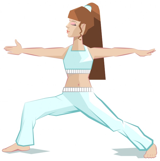 Yoga della ragazza, virabhadrasana