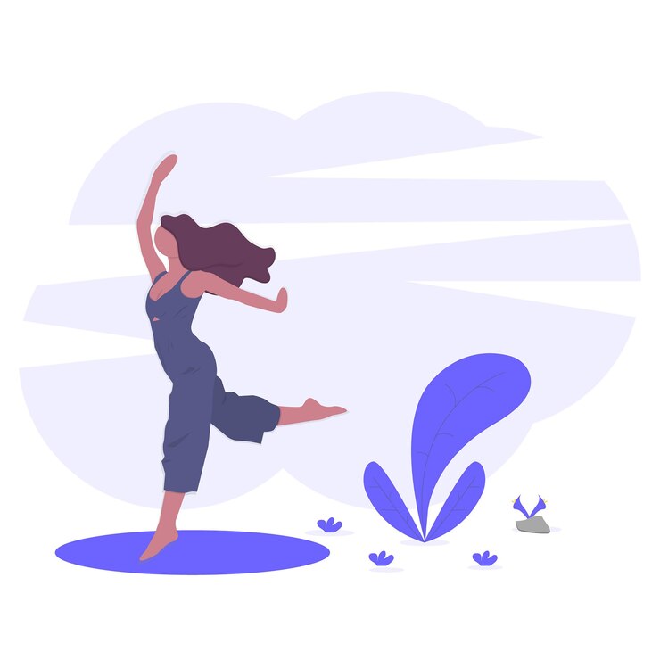 Vector girl yoga workout