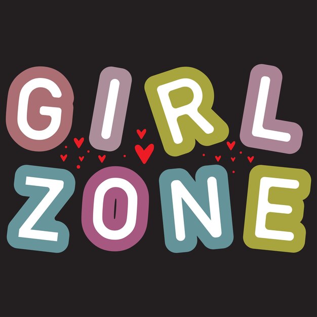 Girl zone cartoon stijl typografie voor t-shirt design