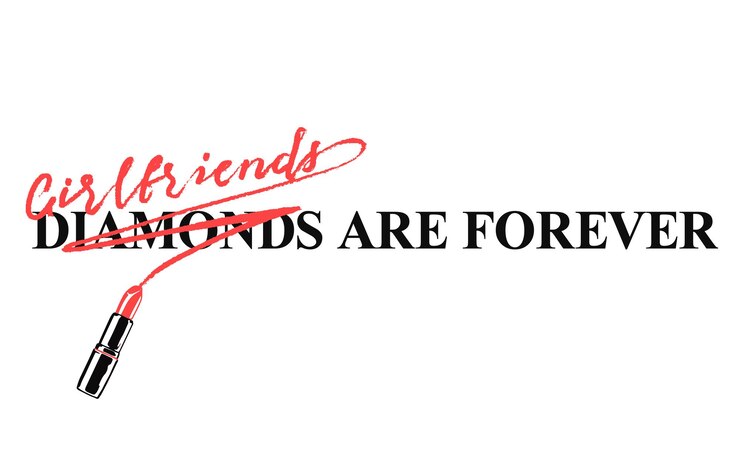 Vector girlfriend are forever typography slogan with pomade illustration