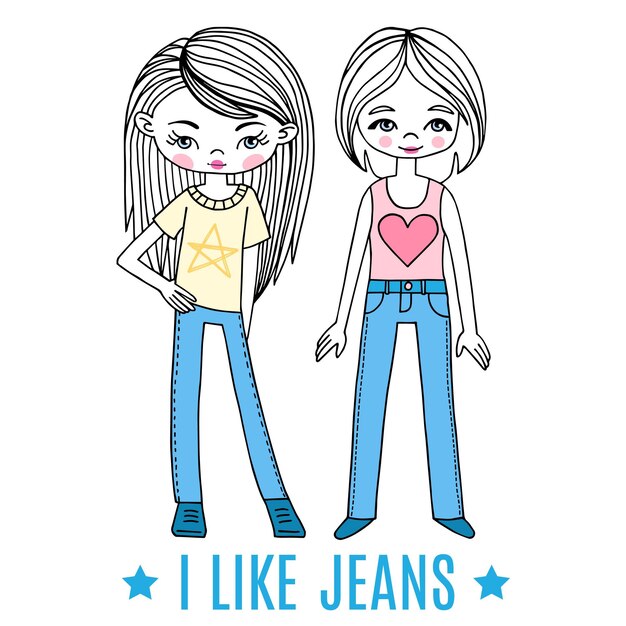 Girlfriends Tshirt design vector illustration