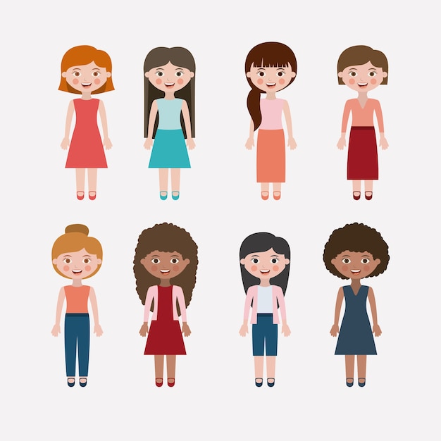 Vector girls cartoon