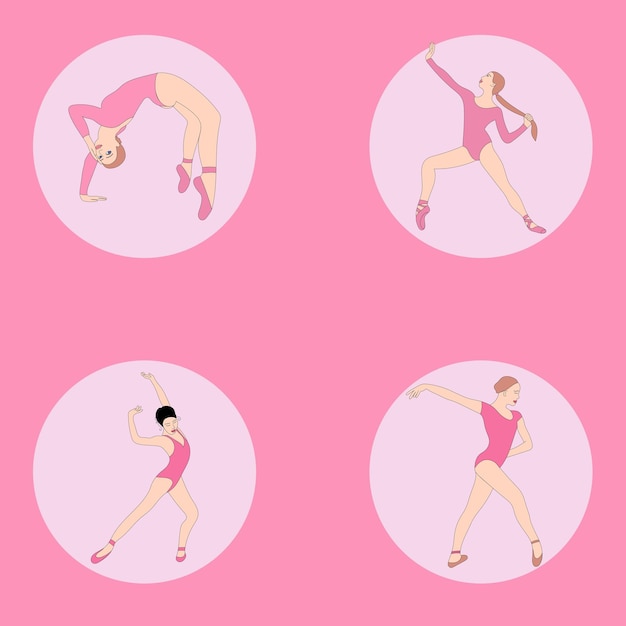 Girls in dancing ballet poses