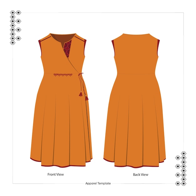 Girls dress design vector illustrations