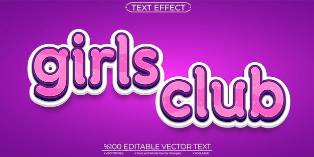 Girls Editable and Scalable Text Effect