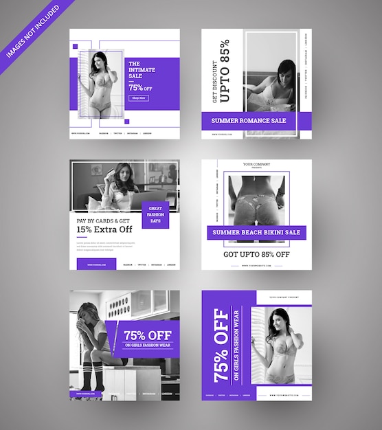 Girls fashion sale banners for social media & digital marketing