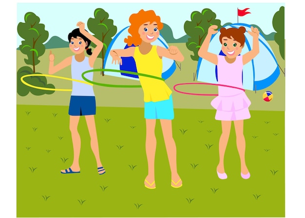 girls Hula Hoop summer camp