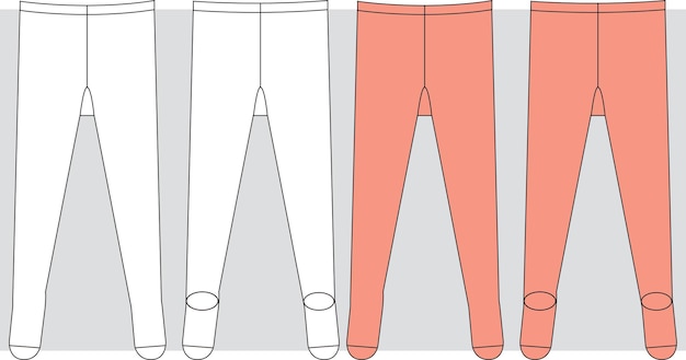 Vector girls leggings illustration fashion flat sketch vector tights