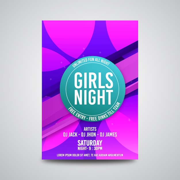 Girls night party flyer