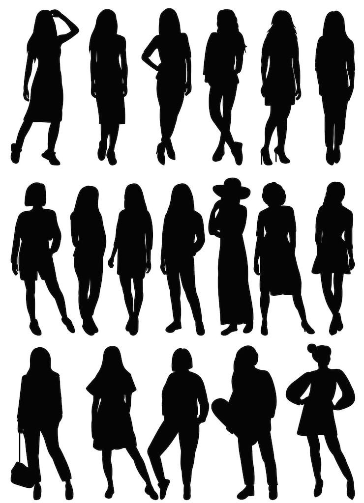 Vector 女の子はシルエット分離ベクトルを設定します