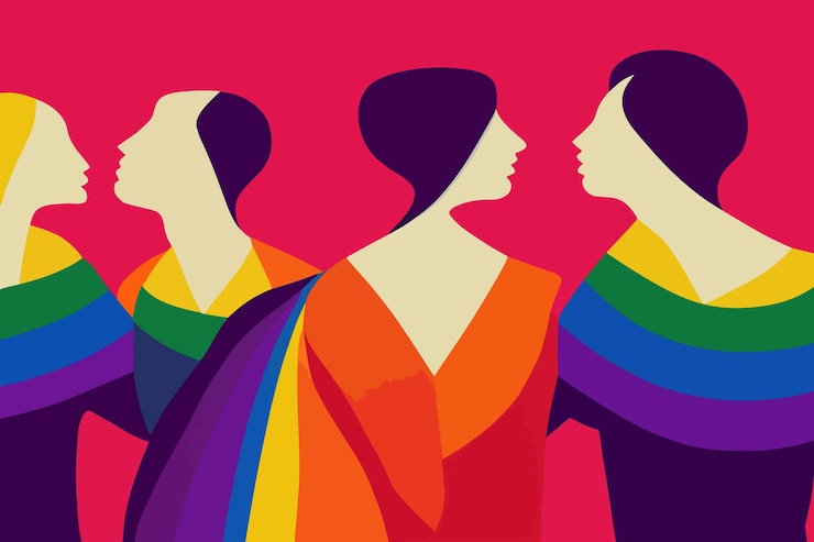 Vector girls tolerance illustration lgbtq community support