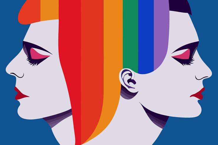 Vector girls tolerance illustration support lgbtq community