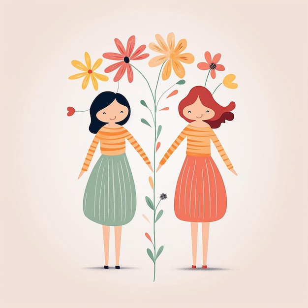 Girls with flowers