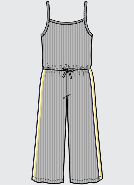 GIRLS AND WOMEN WEAR PINFORE DRESS JUMPSUIT DUNGAREE VECTOR ILLUSTRATION