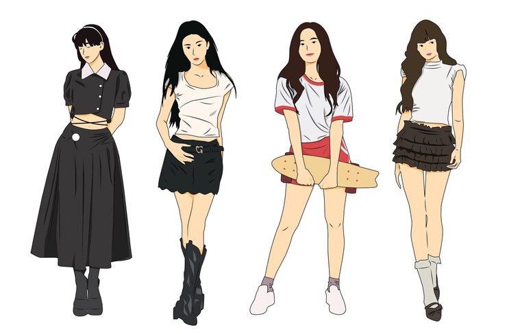 Vector 소녀 모델 19