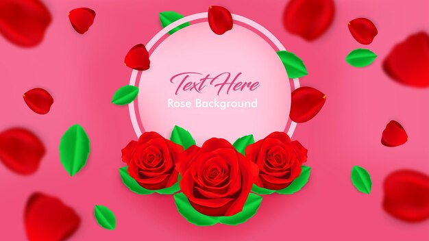 Vector girly background with roses and leaves design