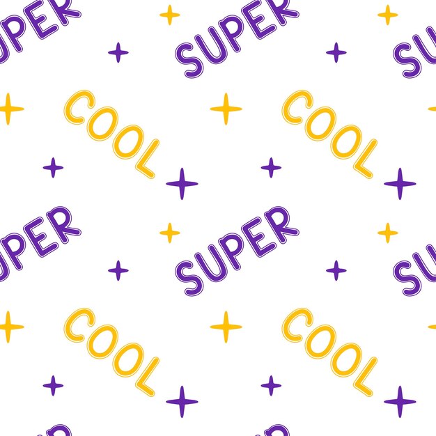 Vector girly pattern with cool cute stickers in y2k style vector illustration