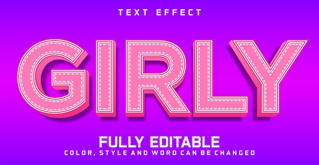 Girly text editable style effect