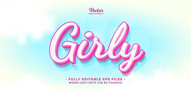 Vector girly text effect editable eps cc