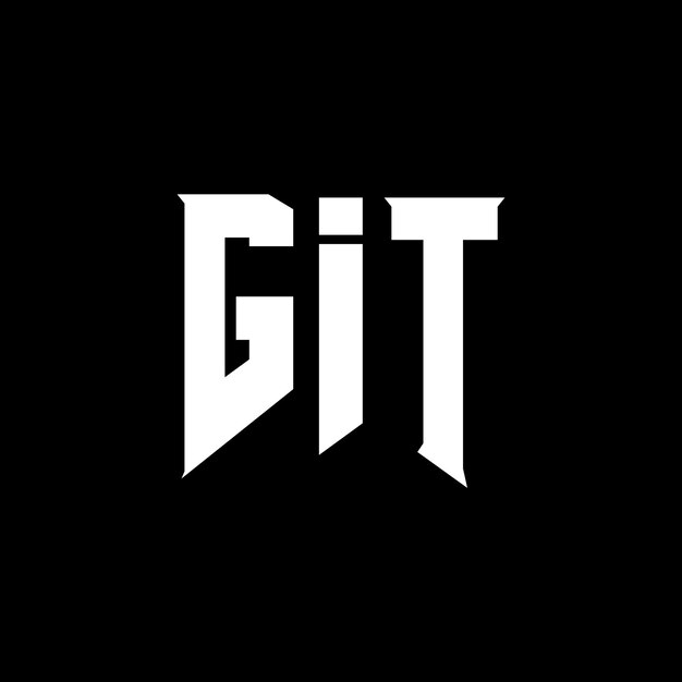 GIT LOGO デザイン 黒と白の色の組み合わせ GIT ロゴ GIT ベクトル GIT デザイン GIT アイコン GIT アルファベット GIT タイポグラフィー
