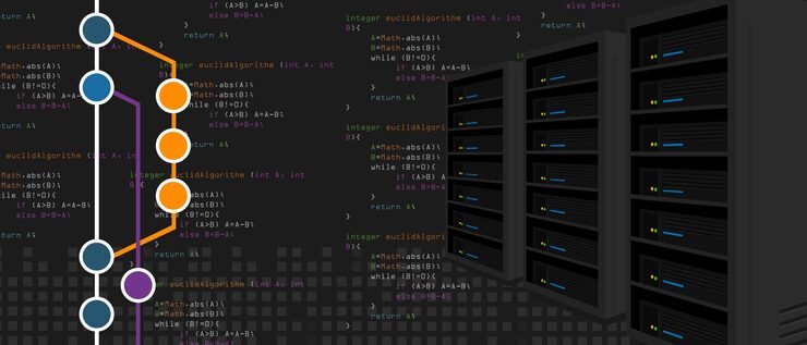Vector git repositories software subversion backup server process in programming and coding branch