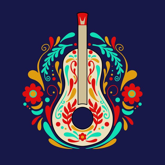 Vector gitaar cinco de mayo illustratie