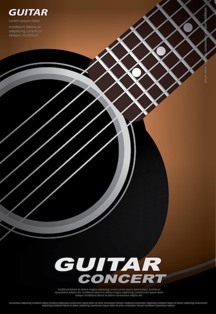Vector gitaar concert poster achtergrond sjabloon
