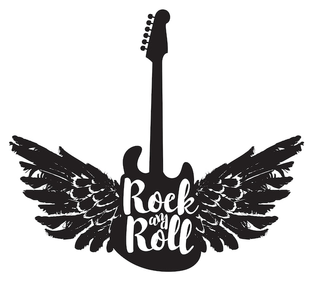 Gitaar en de woorden rock and roll