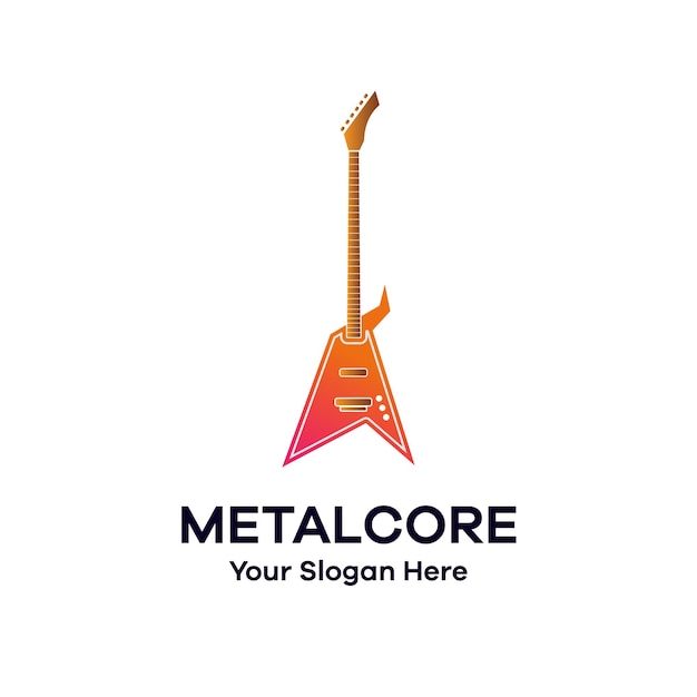 Gitaar kleurrijk logo vector sjabloon