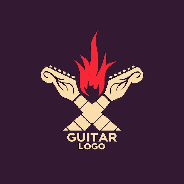 Gitaar logo ontwerp vector