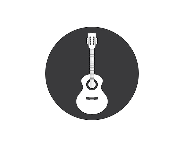 Gitaar logo pictogram vector illustratie ontwerpsjabloon