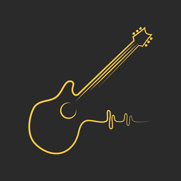 Gitaar logo plat ontwerp