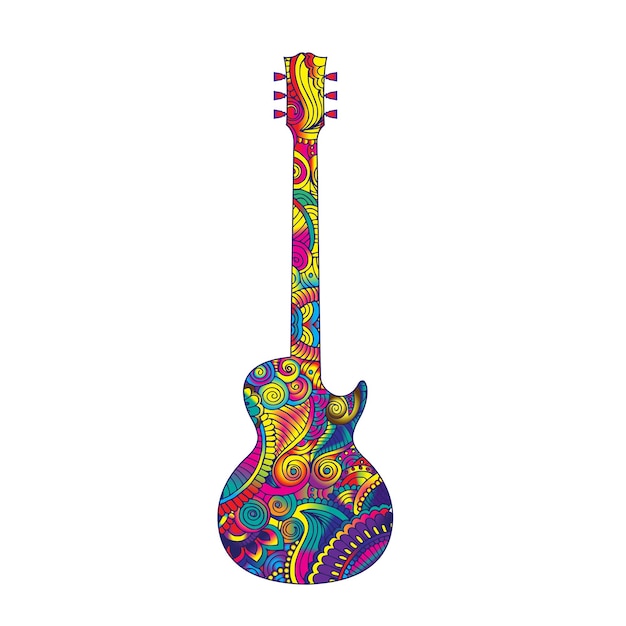 gitaar mandala illustratie