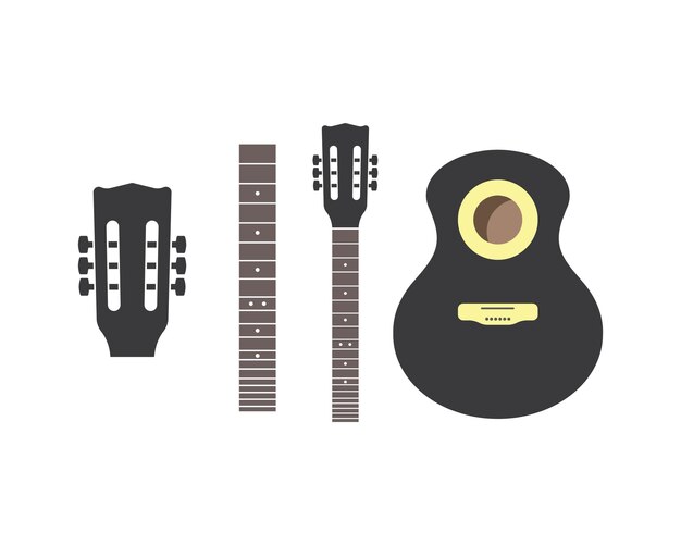 Vector gitaar pictogram logo vector illustratie ontwerpsjabloon