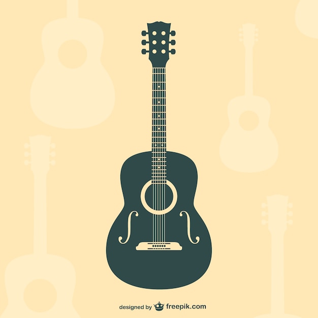 Gitaar plat silhouet vector