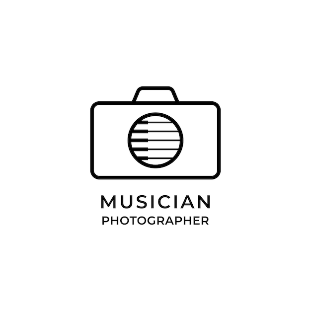 Gitaarsnarengat met digitale camera Foto voor logo-ontwerp voor muziek en fotografie Studio