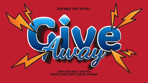 Give Away 3D Editable Text Effect Template To Share Prizes