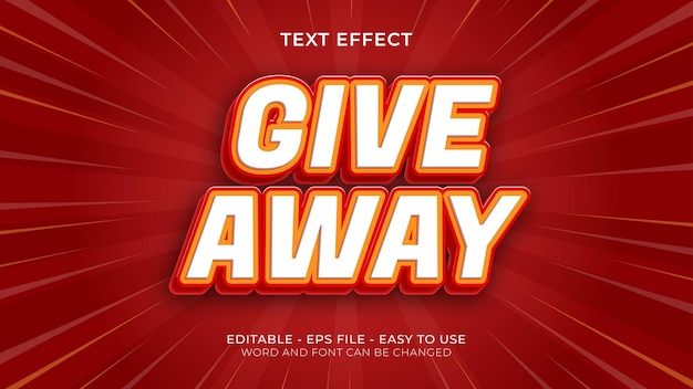 Vector give away modern editable text effect