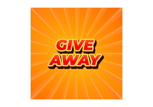 GIVE AWAY 眼を引く色で3Dスタイルのテキスト効果