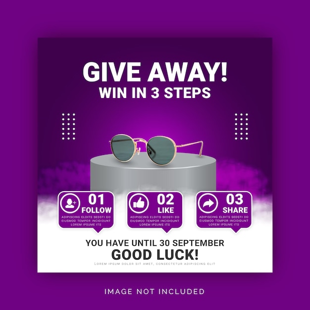 Give Away Win Digital Product Instagram Post Banner Template